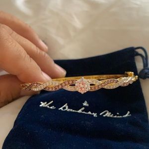 Gold plated Bracelet with rose gold and white stone